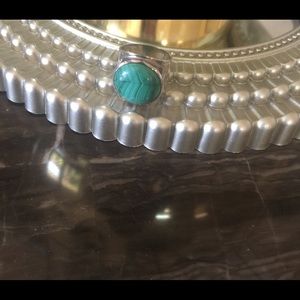 Malachite sterling silver statement ring 925
